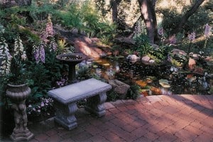 Bench Stone Outside Pavement