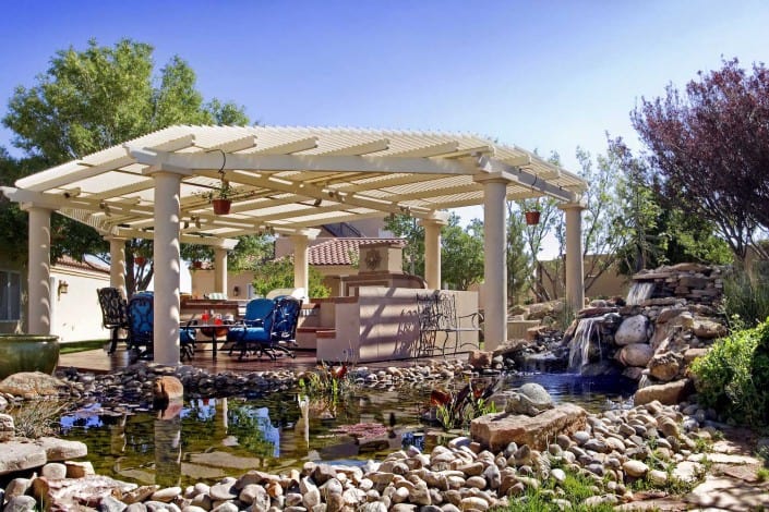 Beautiful Pergola Over Dining Area