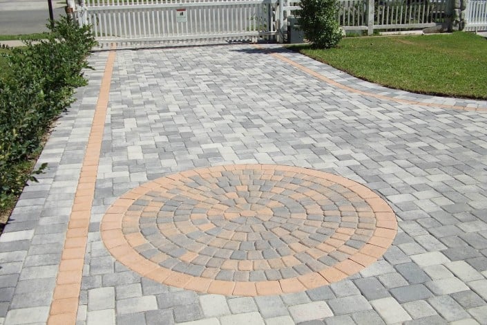 Paving Stone Driveway with Circular Design