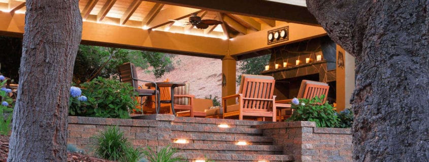 Paver Patio with Chairs and Landscaping