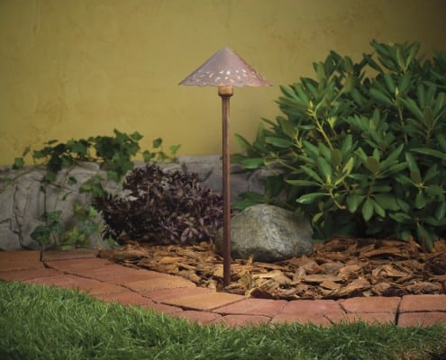 Bronze Shaded Light in Garden