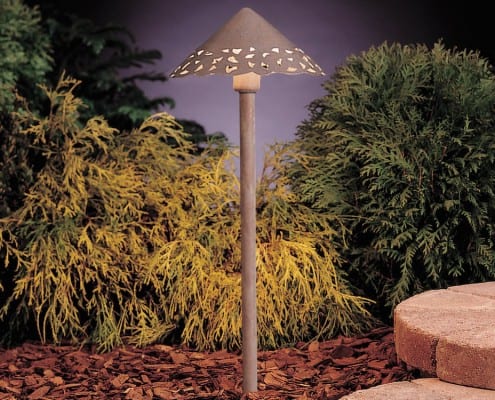 Shaded LED Light next to Paving Stone