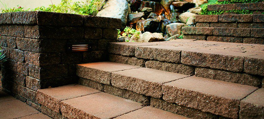Tumbled paver steps