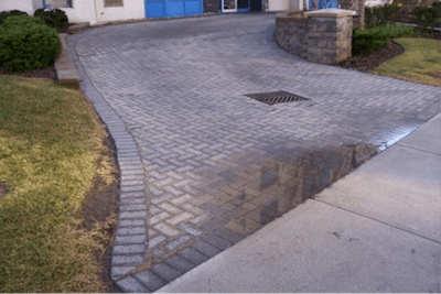 driveway in bricks