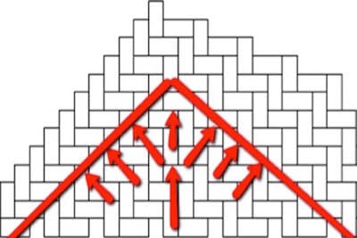 vector image with red arrow going up