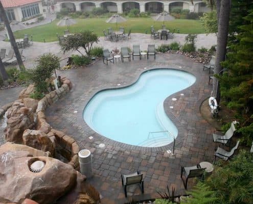 marriott pool side design with paving stone