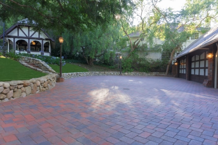 Paving stone driveway and carport