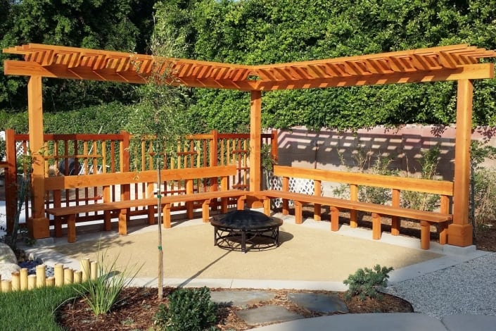 Pergola and custom outdoor seating