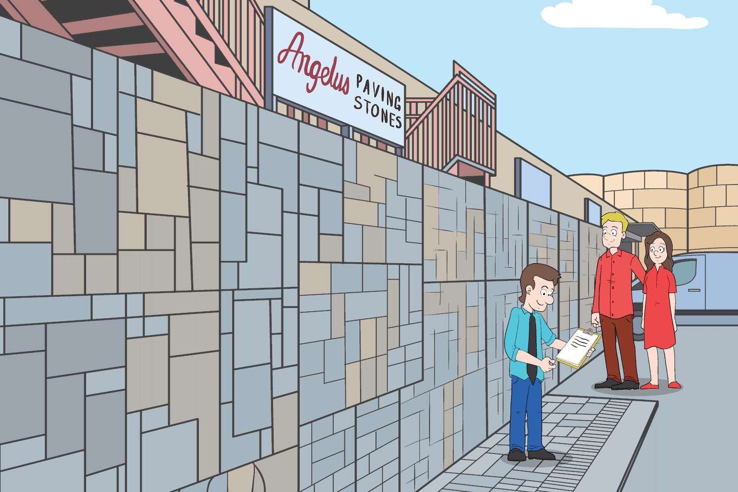 paving stone sample wall