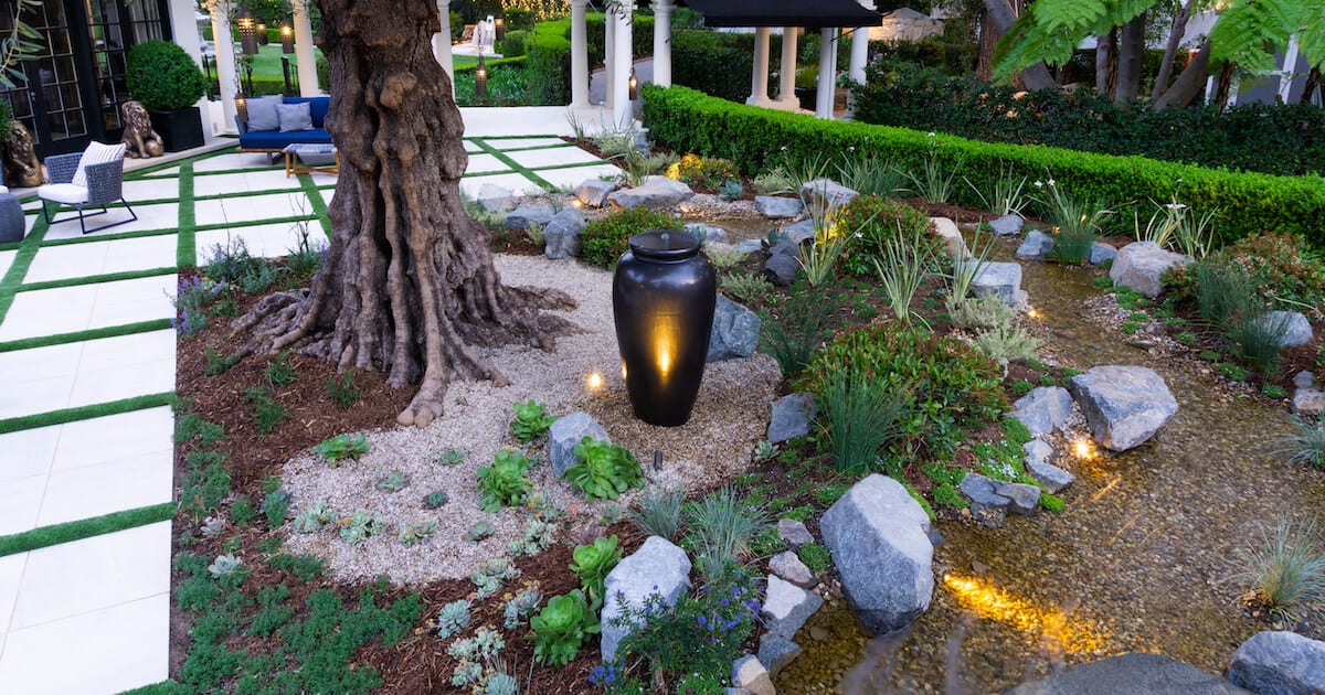 Well maintained landscape with mulch