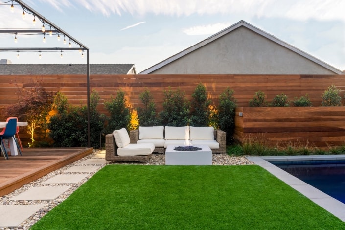 Modern Fireplace with pool design